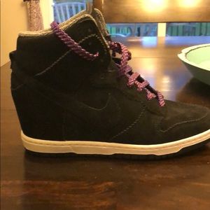 Nike black wedge sneakers sz 8